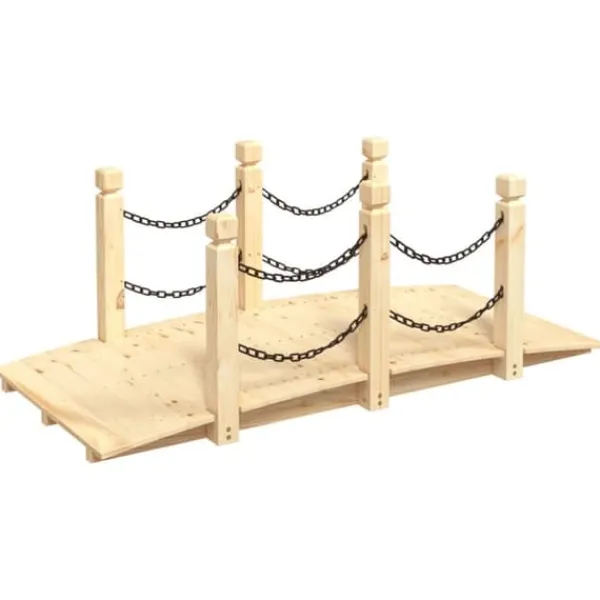 Havebroer^Havebro med kædegelænder 150x67x56 cm massivt grantræ - Havebro - Havebroer - Home & Living