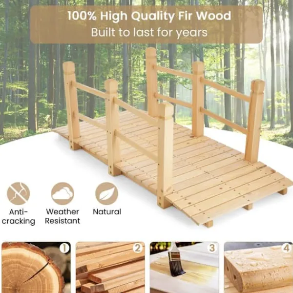 Hot Havebro, 150x67.5x54.5 cm, Naturtræ Havebroer