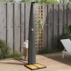 Best Havebruser i polyrattan med akacietræ - Udendørs brusebad | Størrelse: 55x60x224 cm | Farve: Sort Spa & Udendørsbad