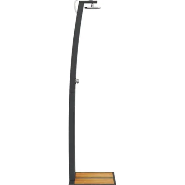 Best Havebruser i polyrattan med akacietræ - Udendørs brusebad | Størrelse: 55x60x224 cm | Farve: Sort Spa & Udendørsbad
