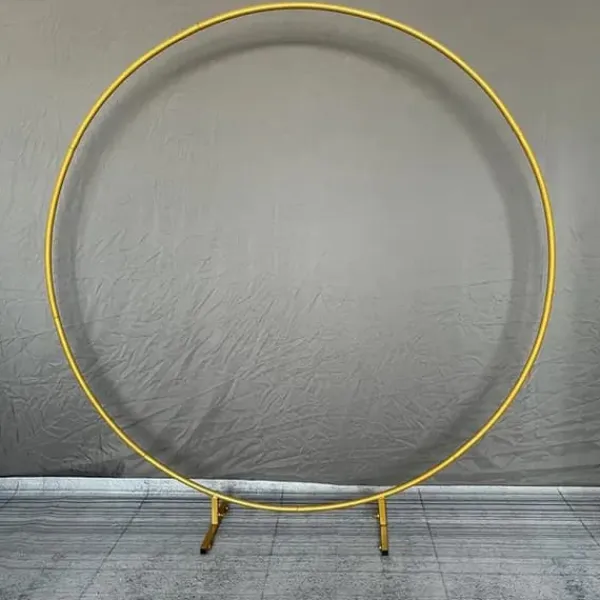 Discount Havebryllup Bryllupsmetalstand, Cirkulært Bue Design, Dekoration til Flere Anledninger, 2m(78,7in), Guld Buer, Spalier, Lysthuse Uden Tag