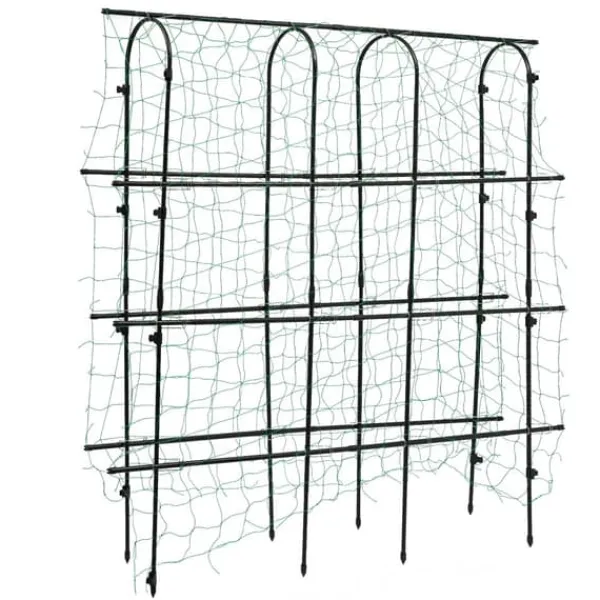 Online Havebue - Espalier med net - Rustbestandigt stål & PE - Mål 180×30×180 cm - Rør Ø16 mm - Til klatreplanter - Sort Krukker & Plantebeholdere