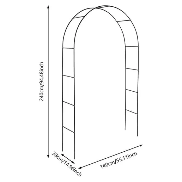 Buer, Spalier, Lysthuse Uden Tag^Havebue Espalier - Havebue Trellis - 4-Pak - Metal Jern - Til Klatreplanter - Bryllup & Udendørs - Sort