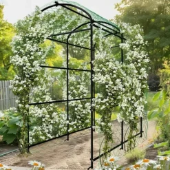 Online Havebue Espalier - Metal Plantestativ - 160 cm Høj - Pulverlakeret - Til Klatreplanter & Agurker - Udendørs Bue/Tunnel - Hvid Buer, Spalier, Lysthuse Uden Tag