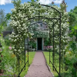 Online Havebue Espalier - Metal Plantestativ - 160 cm Høj - Pulverlakeret - Til Klatreplanter & Agurker - Udendørs Bue/Tunnel - Hvid Buer, Spalier, Lysthuse Uden Tag