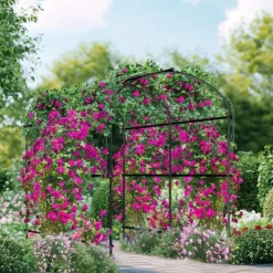 Online Havebue Espalier - Metal Plantestativ - 160 cm Høj - Pulverlakeret - Til Klatreplanter & Agurker - Udendørs Bue/Tunnel - Hvid Buer, Spalier, Lysthuse Uden Tag