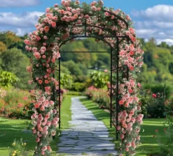 Online Havebue Espalier - Metal Plantestativ - 160 cm Høj - Pulverlakeret - Til Klatreplanter & Agurker - Udendørs Bue/Tunnel - Hvid Buer, Spalier, Lysthuse Uden Tag