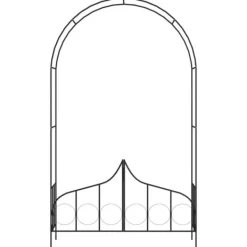 Buer, Spalier, Lysthuse Uden Tag^Havebue med låge 138x40x238 cm sort - Havebue - Havebuer - Home & Living