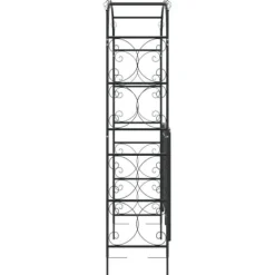 Buer, Spalier, Lysthuse Uden Tag^Havebue med låge 108x45x235 cm stål sort - Havebue Med Låge - Havebuer Med Låger - Home & Living