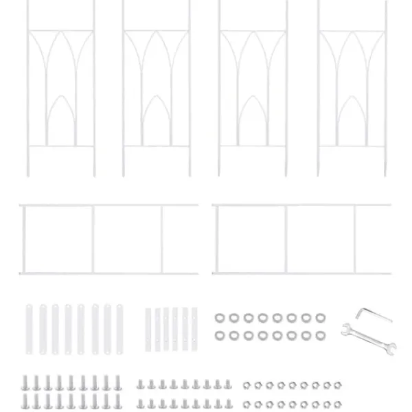 New Havebue Pergola - Metalspalier - PVC-belagt ramme - Ekstra robust til udendørs brug - Til klatreplanter og bryllup - Hvid Buer, Spalier, Lysthuse Uden Tag