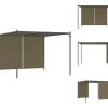 Buer, Spalier, Lysthuse Uden Tag^Havebuer, espalierer & pergolaer - Living pergola med tilbagetrækkeligt tag 3x3 m 180 g/m² gråbrun