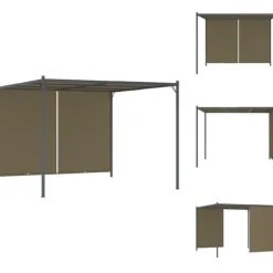 Buer, Spalier, Lysthuse Uden Tag^Havebuer, espalierer & pergolaer - Living pergola med tilbagetrækkeligt tag 3x3 m 180 g/m² gråbrun