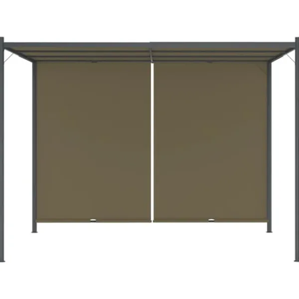 Buer, Spalier, Lysthuse Uden Tag^Havebuer, espalierer & pergolaer - Living pergola med tilbagetrækkeligt tag 3x3 m 180 g/m² gråbrun