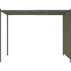 Buer, Spalier, Lysthuse Uden Tag^Havebuer, espalierer & pergolaer - Living pergola med tilbagetrækkeligt tag 3x3 m 180 g/m² gråbrun