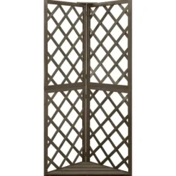 Buer, Spalier, Lysthuse Uden Tag^Havebuer, espalierer & pergolaer - Living espalier til hjørne 50x50x145 cm massivt grantræ grå