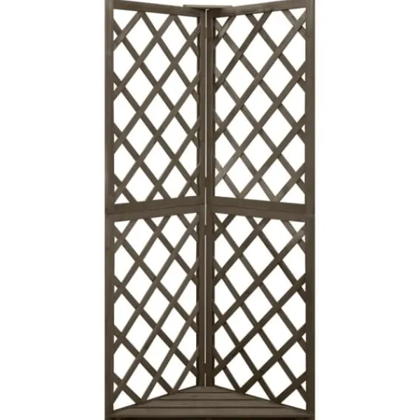 Buer, Spalier, Lysthuse Uden Tag^Havebuer, espalierer & pergolaer - Living espalier til hjørne 50x50x145 cm massivt grantræ grå