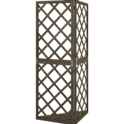 Buer, Spalier, Lysthuse Uden Tag^Havebuer, espalierer & pergolaer - Living espalier til hjørne 50x50x145 cm massivt grantræ grå