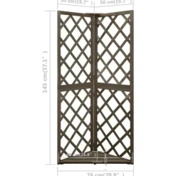 Buer, Spalier, Lysthuse Uden Tag^Havebuer, espalierer & pergolaer - Living espalier til hjørne 50x50x145 cm massivt grantræ grå