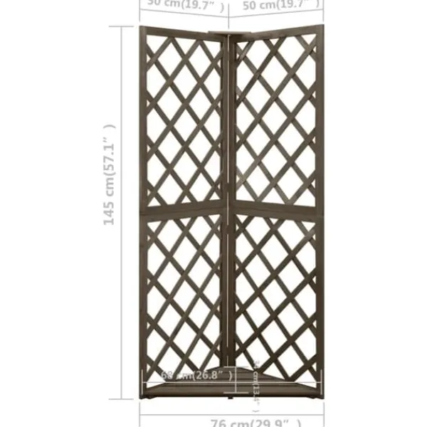 Buer, Spalier, Lysthuse Uden Tag^Havebuer, espalierer & pergolaer - Living espalier til hjørne 50x50x145 cm massivt grantræ grå