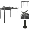 Online Havebuer, espalierer & pergolaer - Living pergola med sammenrulleligt tag 3x3 m 180 g/m² antracitgrå Buer, Spalier, Lysthuse Uden Tag