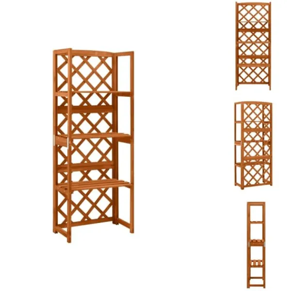 Discount Havebuer, espalierer & pergolaer - Living espalier med hylder 55x30x140 cm massivt grantræ Buer, Spalier, Lysthuse Uden Tag