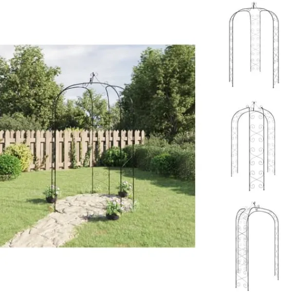 Buer, Spalier, Lysthuse Uden Tag^Havebuer, espalierer & pergolaer - Living havebue Ø180x255 cm stål sort