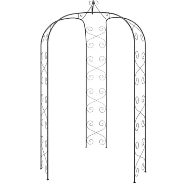 Buer, Spalier, Lysthuse Uden Tag^Havebuer, espalierer & pergolaer - Living havebue Ø180x255 cm stål sort