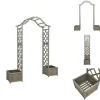 Buer, Spalier, Lysthuse Uden Tag^Havebuer, espalierer & pergolaer - Living havepergola med plantekasse massivt fyrretræ grå