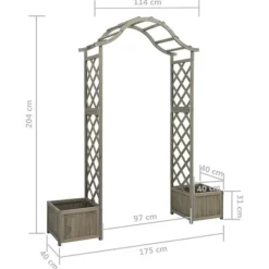 Buer, Spalier, Lysthuse Uden Tag^Havebuer, espalierer & pergolaer - Living havepergola med plantekasse massivt fyrretræ grå