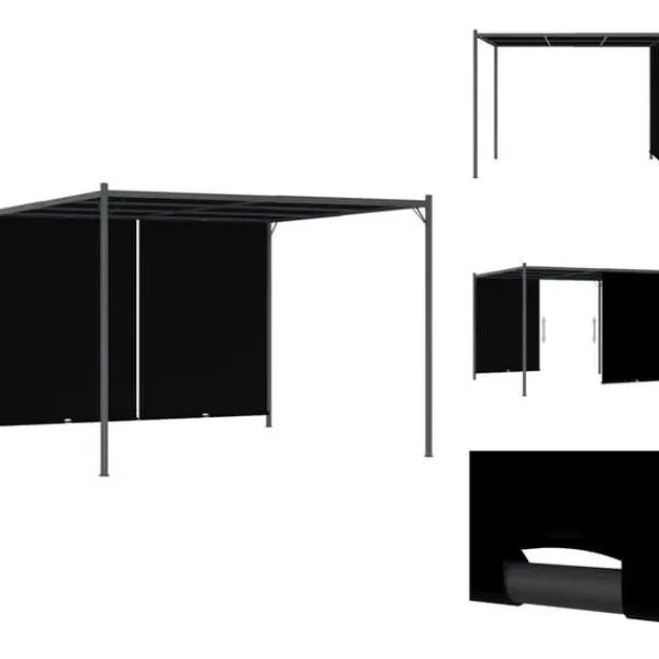 Buer, Spalier, Lysthuse Uden Tag^Havebuer, espalierer & pergolaer - Living pergola tilbagetrækkeligt tag 3x3 m antracitgrå