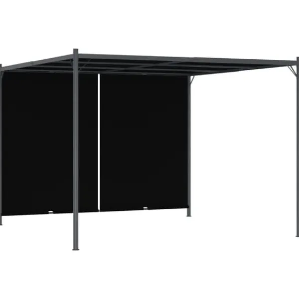 Buer, Spalier, Lysthuse Uden Tag^Havebuer, espalierer & pergolaer - Living pergola tilbagetrækkeligt tag 3x3 m antracitgrå