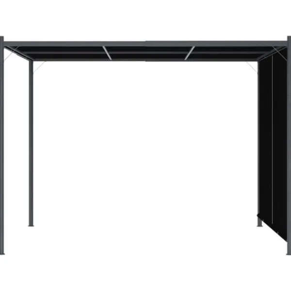 Buer, Spalier, Lysthuse Uden Tag^Havebuer, espalierer & pergolaer - Living pergola tilbagetrækkeligt tag 3x3 m antracitgrå