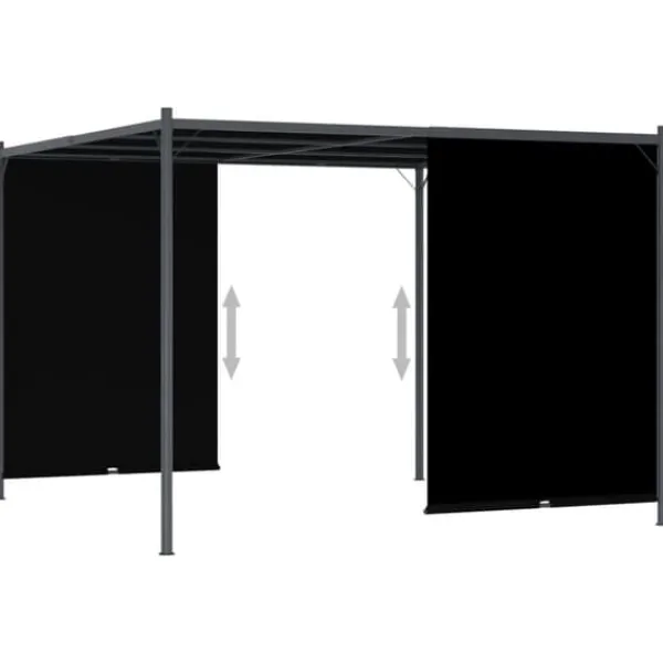 Buer, Spalier, Lysthuse Uden Tag^Havebuer, espalierer & pergolaer - Living pergola tilbagetrækkeligt tag 3x3 m antracitgrå