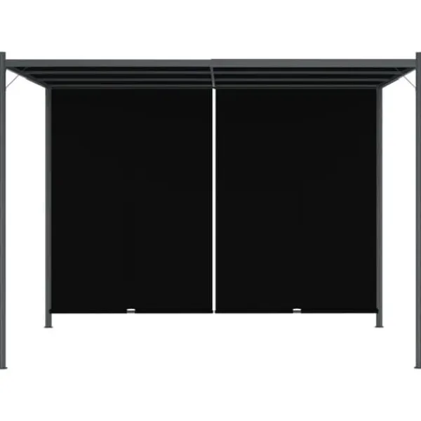 Buer, Spalier, Lysthuse Uden Tag^Havebuer, espalierer & pergolaer - Living pergola tilbagetrækkeligt tag 3x3 m antracitgrå
