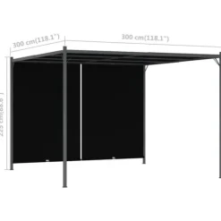 Buer, Spalier, Lysthuse Uden Tag^Havebuer, espalierer & pergolaer - Living pergola tilbagetrækkeligt tag 3x3 m antracitgrå