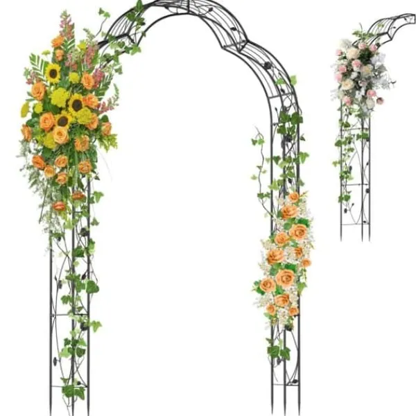 Krukker & Plantebeholdere^Havebuer, 150x39x250 cm, Sort