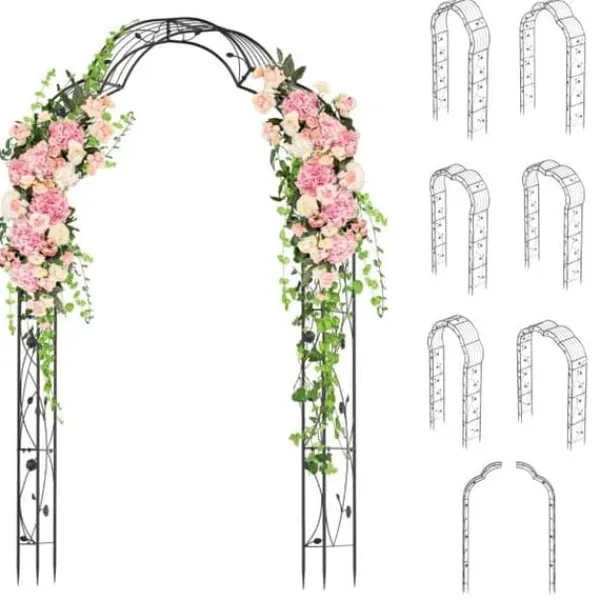 Krukker & Plantebeholdere^Havebuer, 150x39x250 cm, Sort