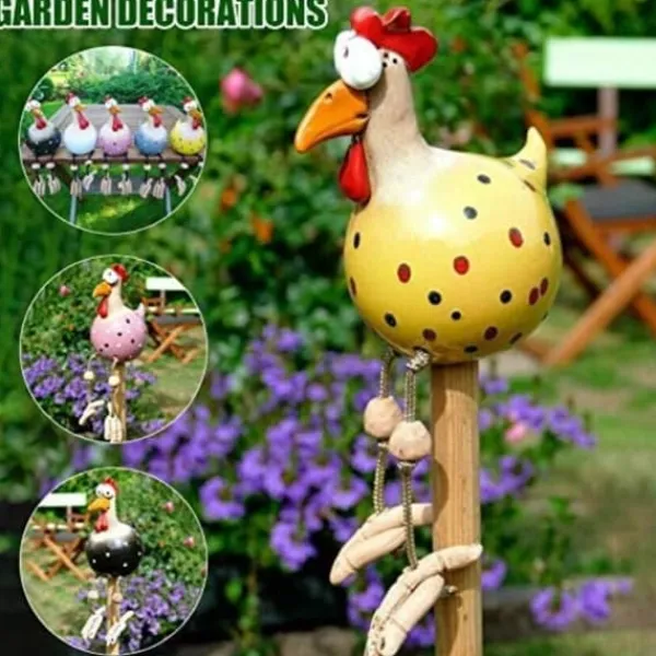 Sale Havedekoration Keramik Kylling Hilde Dekoration Dyrefigur Ornament til Hjem Dekorativt Håndværk Havedekorationer