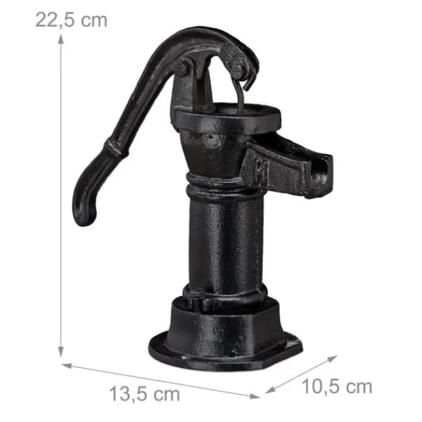 Havedekorationer^Havefigur, Dekorativ støbejernspumpe, 22.5x13.5x10.5 cm, Sort