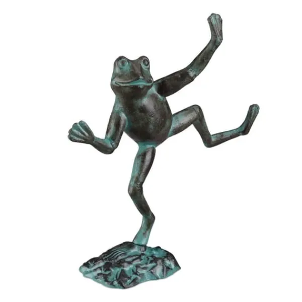 Havedekorationer^Havefigur, Frøfigur, 30x22x10 cm, Grøn