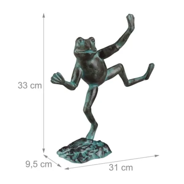 Havedekorationer^Havefigur, Frøfigur, 30x22x10 cm, Grøn