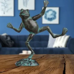 Havedekorationer^Havefigur, Frøfigur, 30x22x10 cm, Grøn