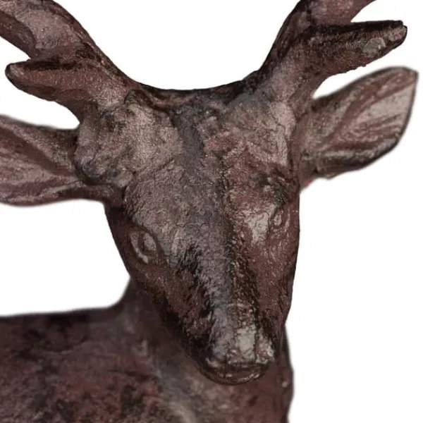 Havedekorationer^Havefigur, Hjort, 22x18.5x9 cm, Brun