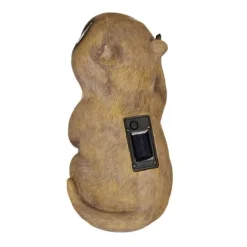 Havedekorationer^Havefigur, Marmot Solcelledrevet Havestatue, 23x13x13 cm, Beige