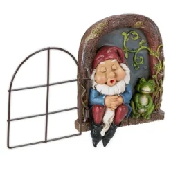 Havefigur Nisse Dekoration, 17x12x4.5 cm, Flerfarvet Havedekorationer