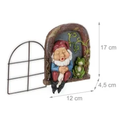 Havefigur Nisse Dekoration, 17x12x4.5 cm, Flerfarvet Havedekorationer