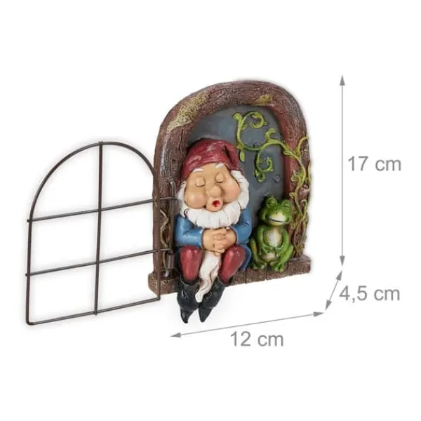 Havefigur Nisse Dekoration, 17x12x4.5 cm, Flerfarvet Havedekorationer