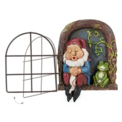 Havefigur Nisse Dekoration, 17x12x4.5 cm, Flerfarvet Havedekorationer