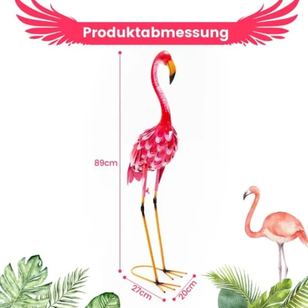 Online Havefigur Sæt, Flamingo Dekoration 2-delt, 20x27x89 cm Havedekorationer