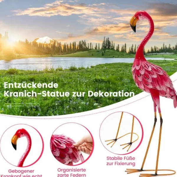 Online Havefigur Sæt, Flamingo Dekoration 2-delt, 20x27x89 cm Havedekorationer